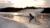 Slalom skiing at sunset